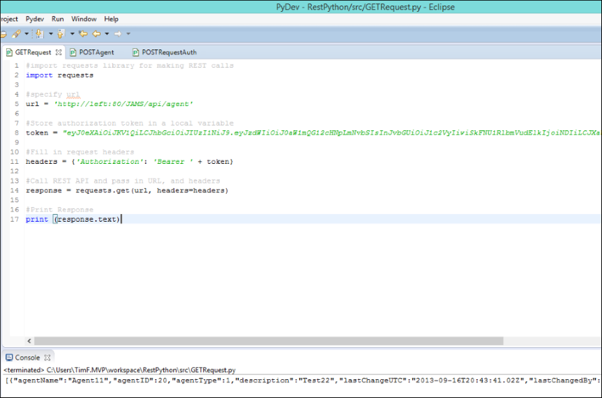 Using the JAMS REST API with Python