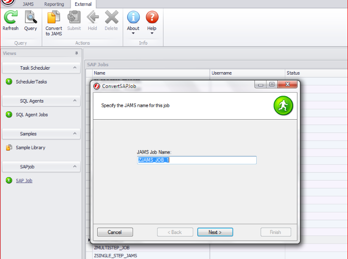 Jams Client Using SAP Execution Methods to Run JAMS Jobs